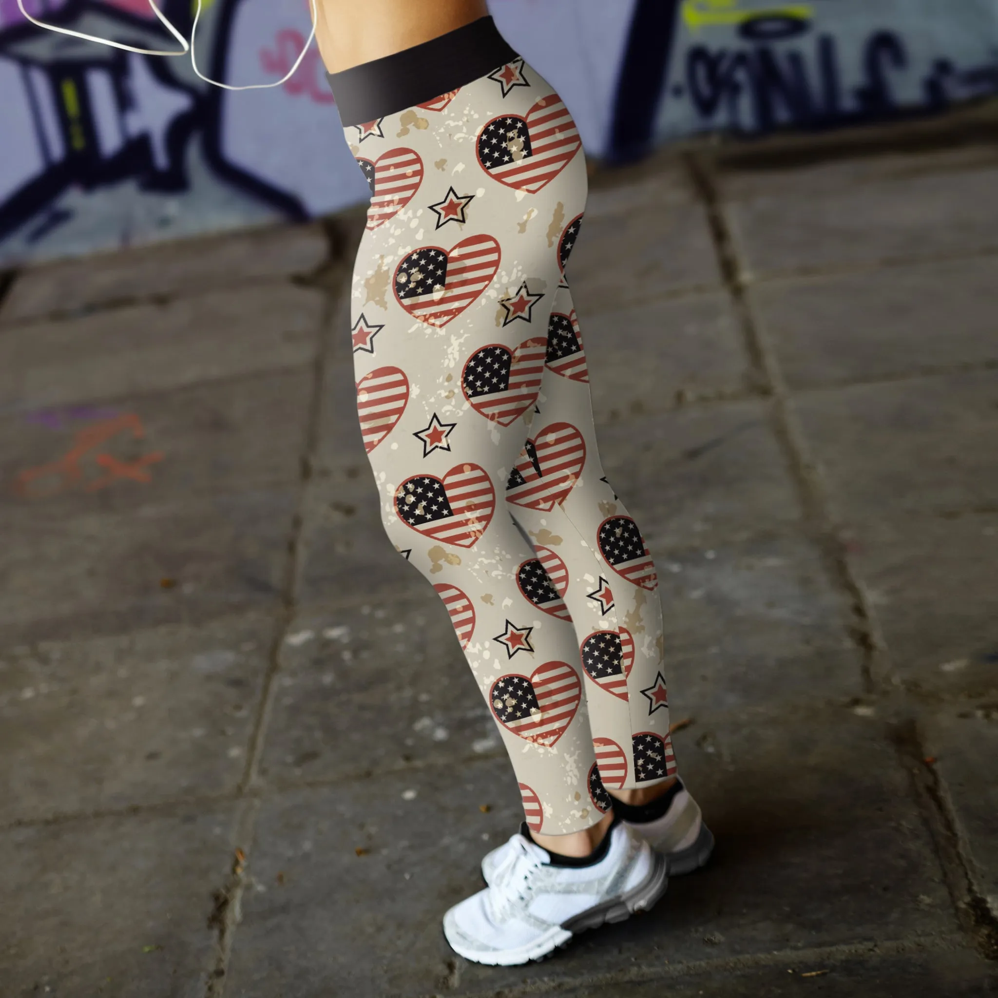 Patriotic Valentines Day Leggings