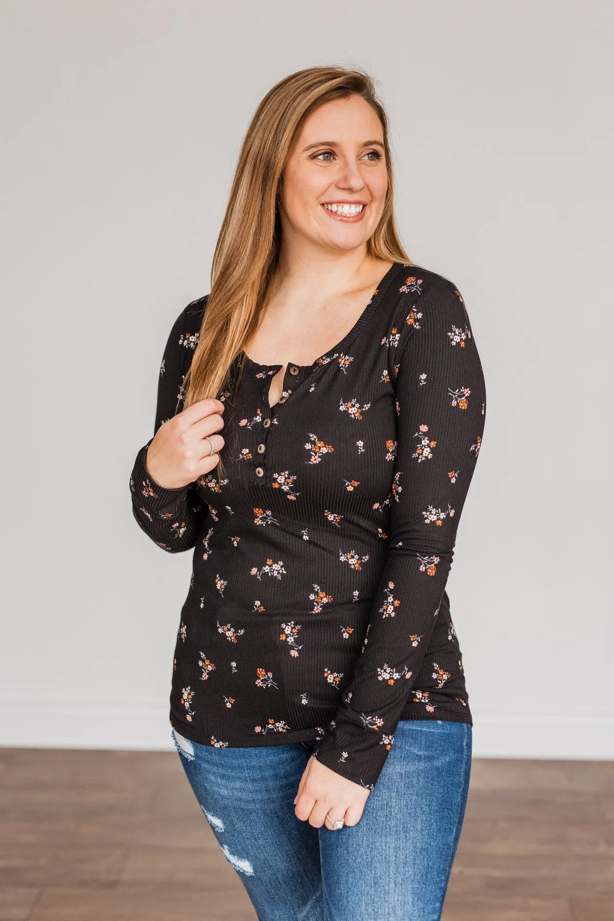 Piercing Beauty Long Sleeve Top- Black