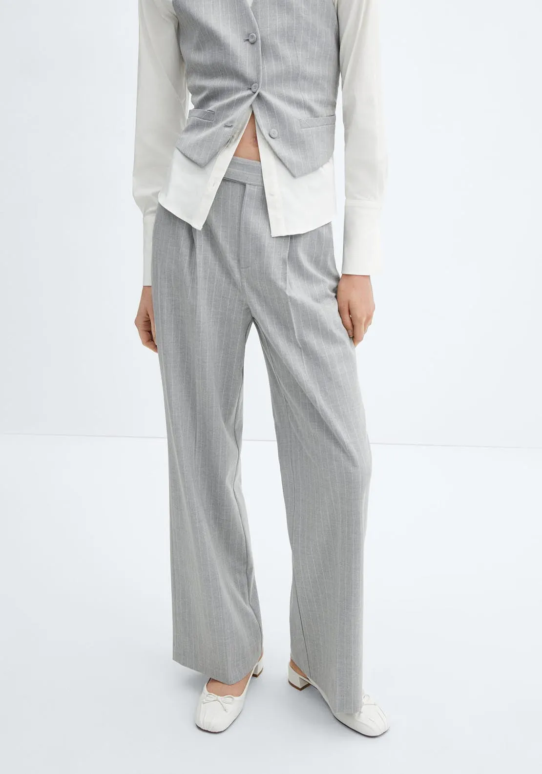 Pinstripe suit trousers