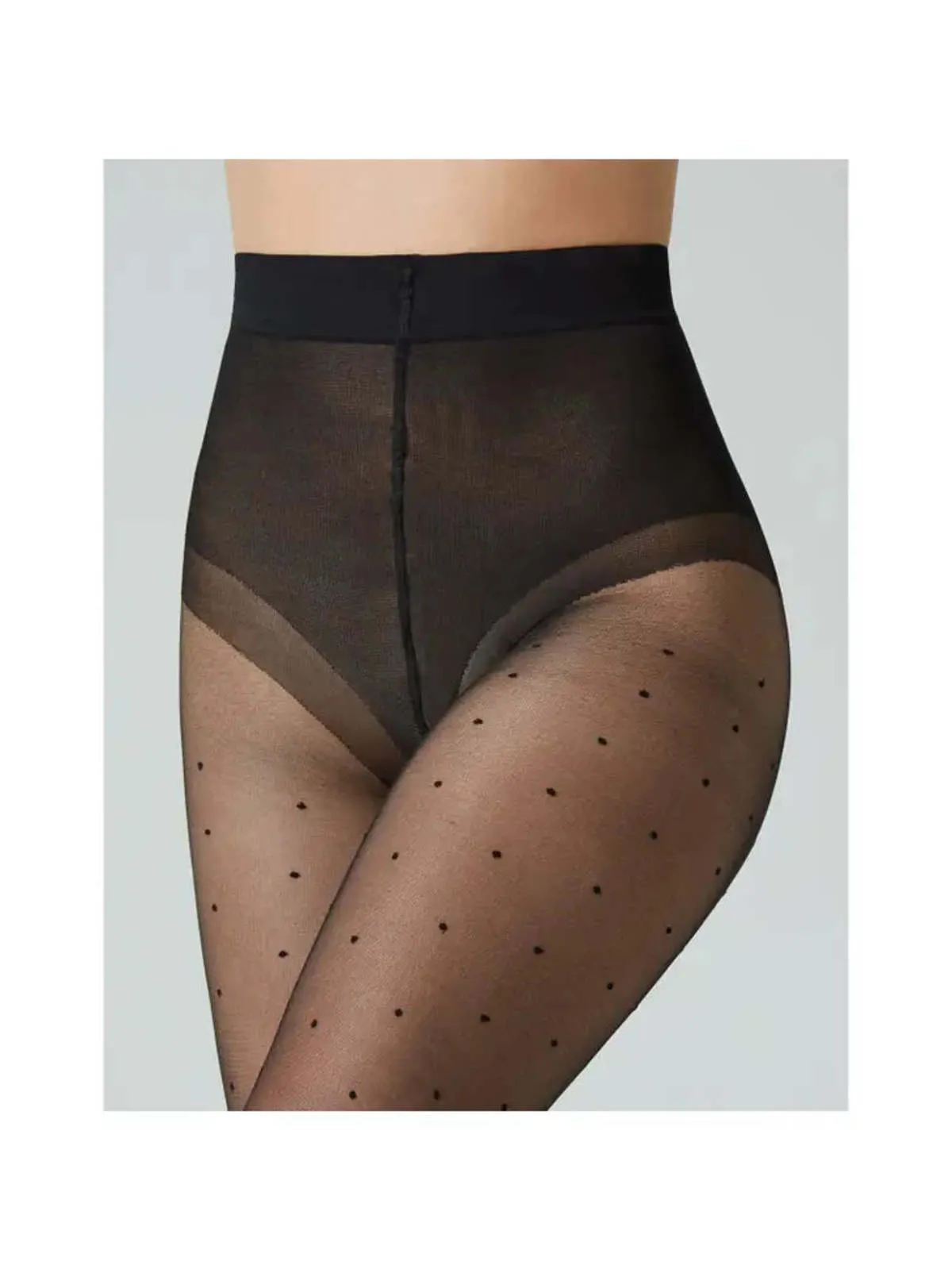 Polka Dot Sheer Tights - Black