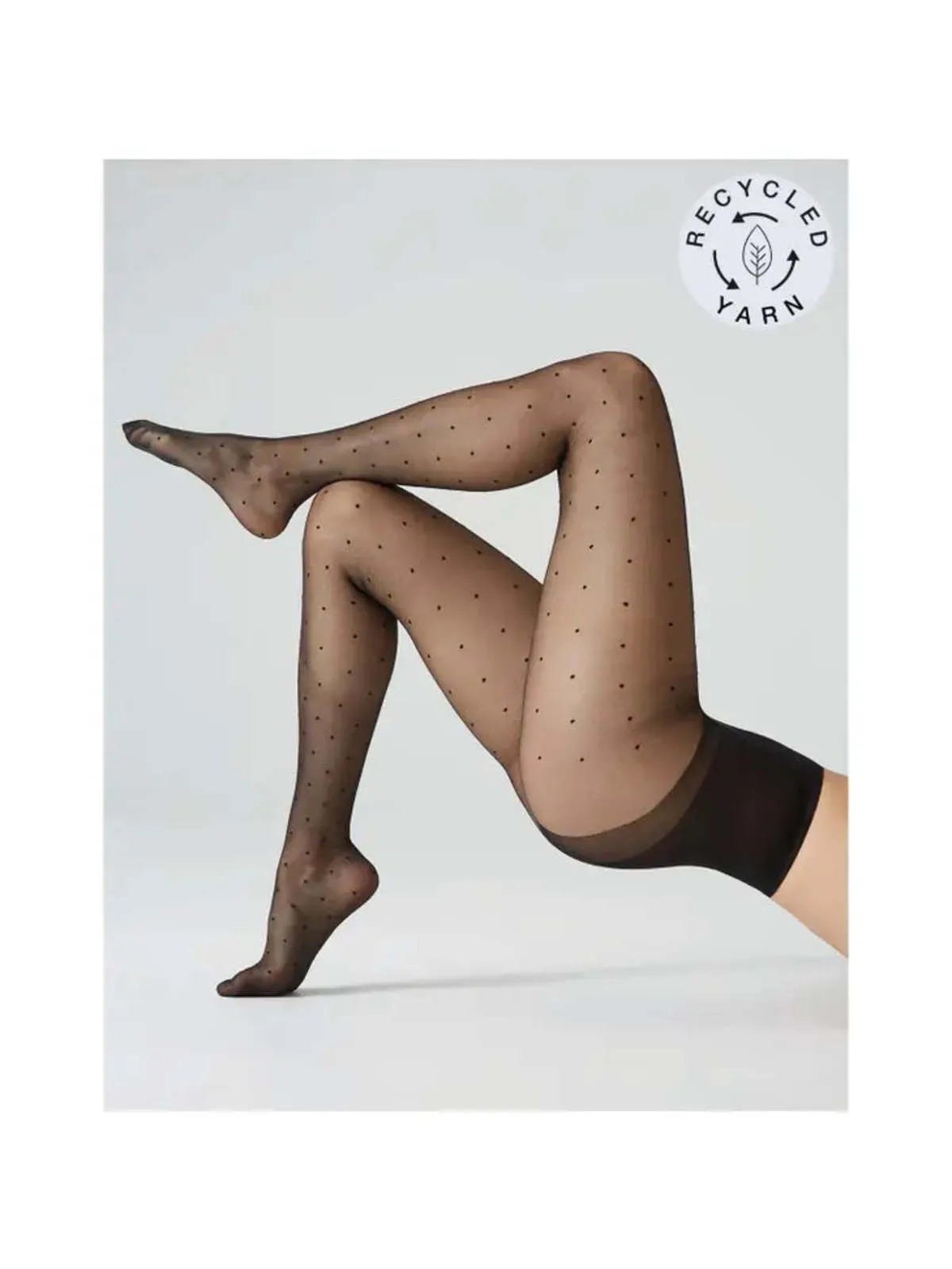 Polka Dot Sheer Tights - Black