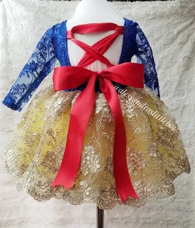 Princess Amber Couture Dress in Snow White Colors