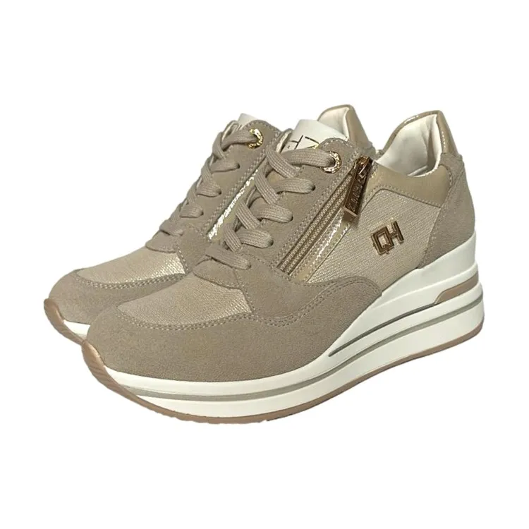 QH7 Queen Helena QH7019 Sneaker Donna Stringate Beige