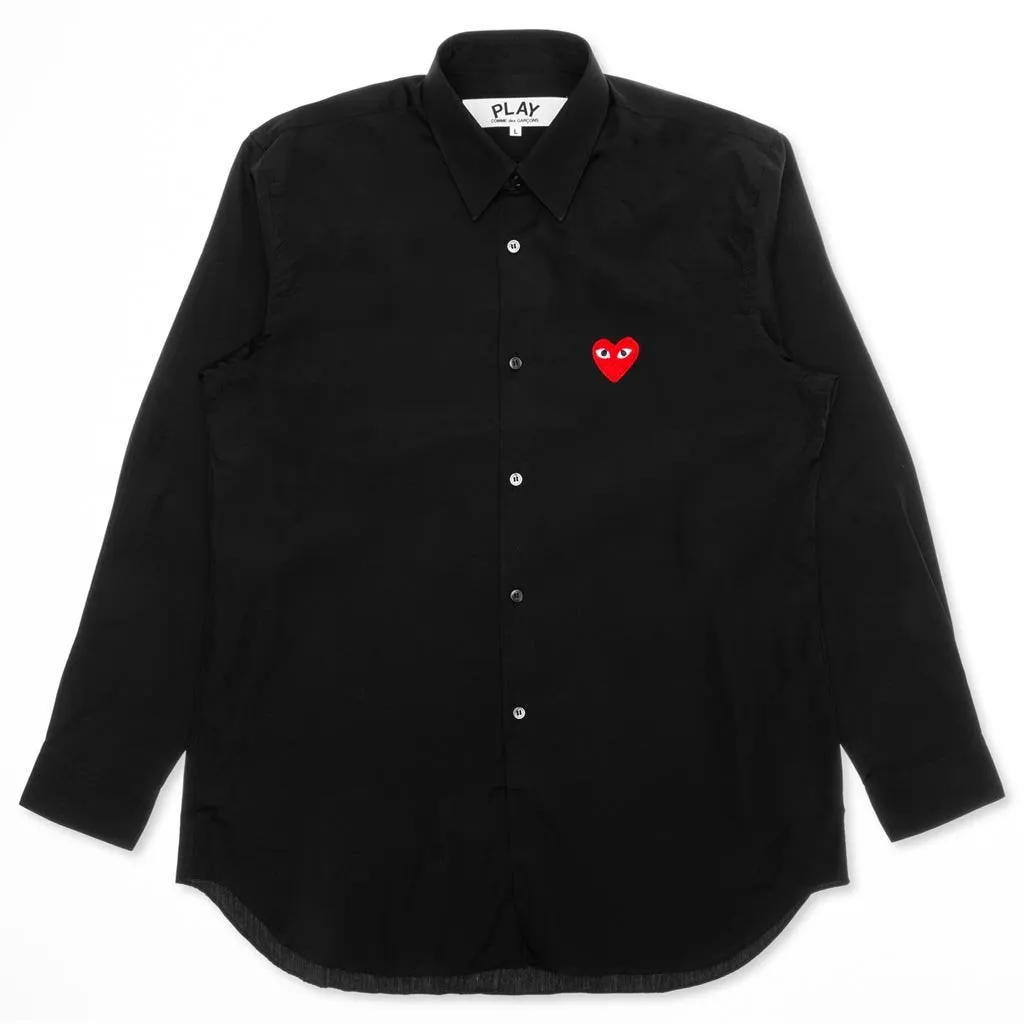 Red Emblem Button Down - Black