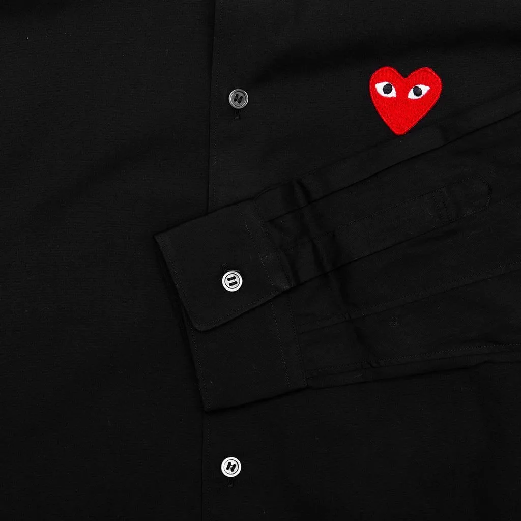 Red Emblem Button Down - Black