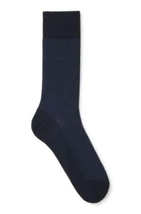 Regular-length patterned socks in a mercerized-cotton blend