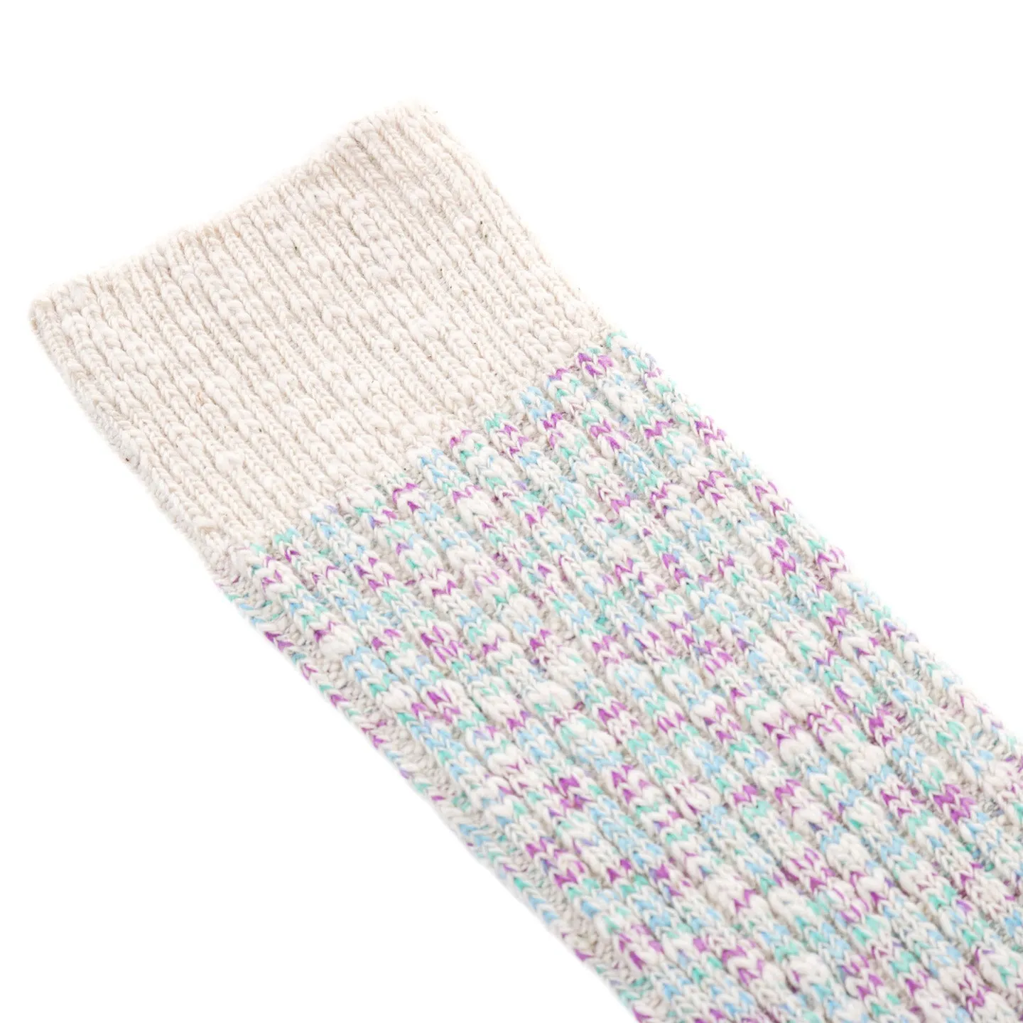 ROTOTO KASURI RIBBED SOCKS MINT / PURPLE