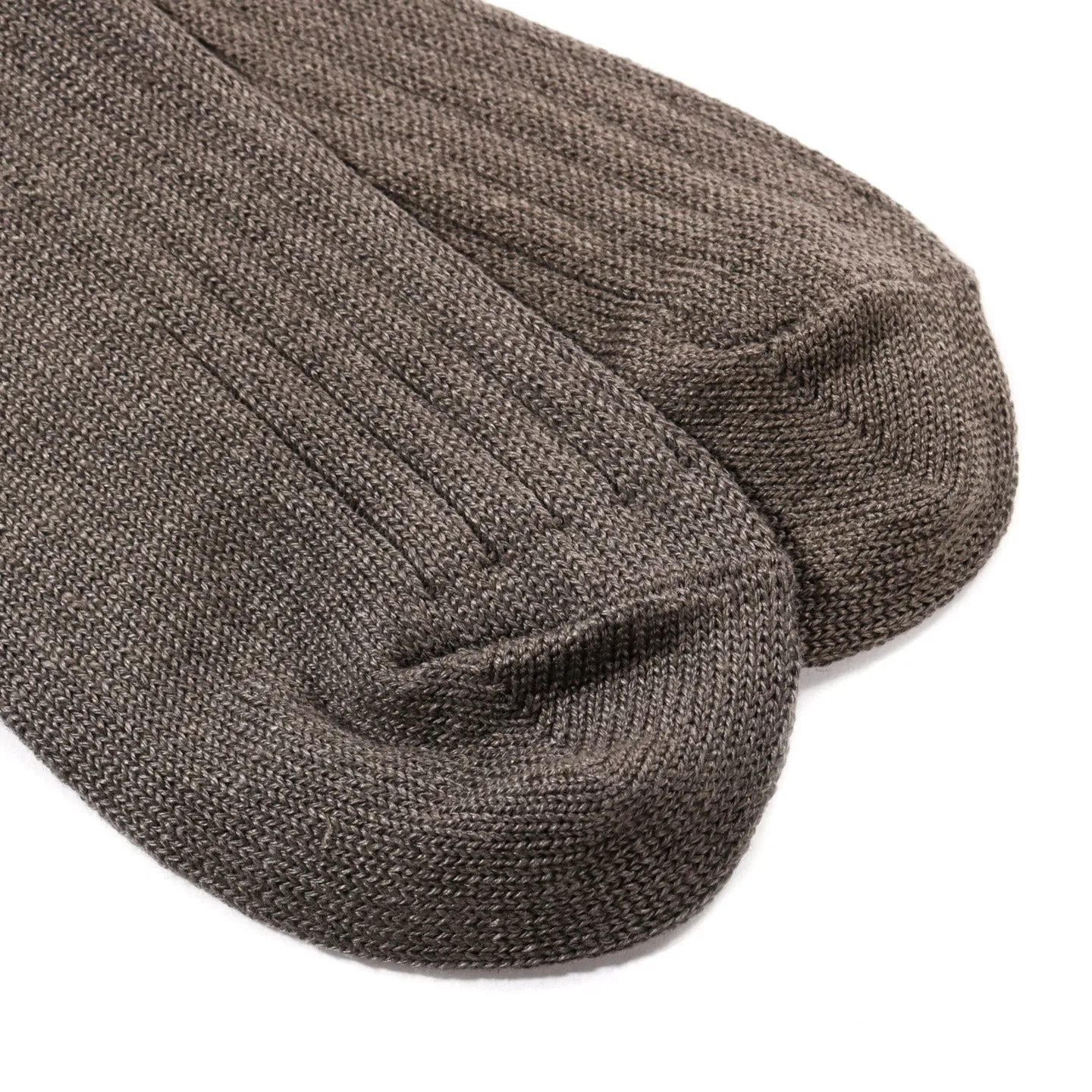 ROTOTO LINEN COTTON RIBBED SOCKS D.GRAY