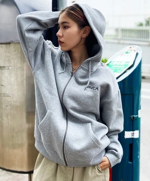 RVCA  |Unisex Sweat Street Style Long Sleeves Plain Cotton