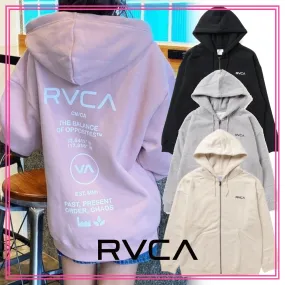 RVCA  |Unisex Sweat Street Style Long Sleeves Plain Cotton