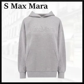 S Max Mara  |Street Style Long Sleeves Cotton Oversized Logo