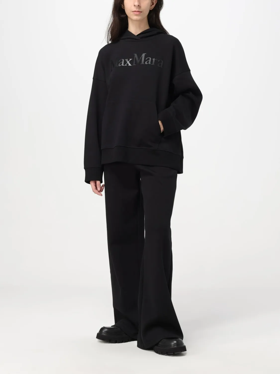 S Max Mara  |Unisex Street Style Long Sleeves Plain Cotton Logo