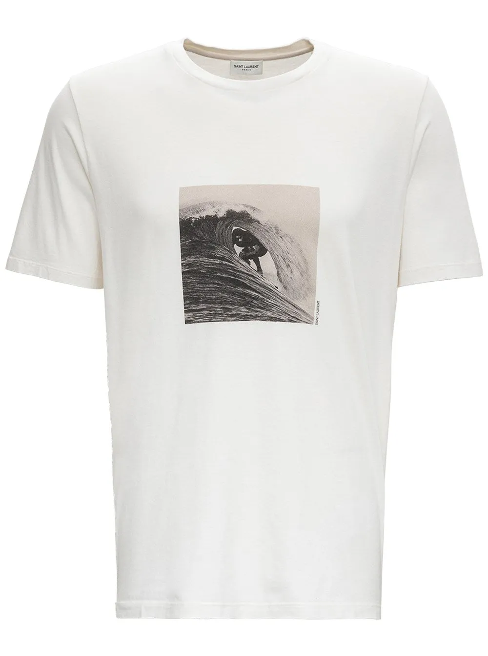 Saint Laurent Distressed Surfer Printed T-Shirt