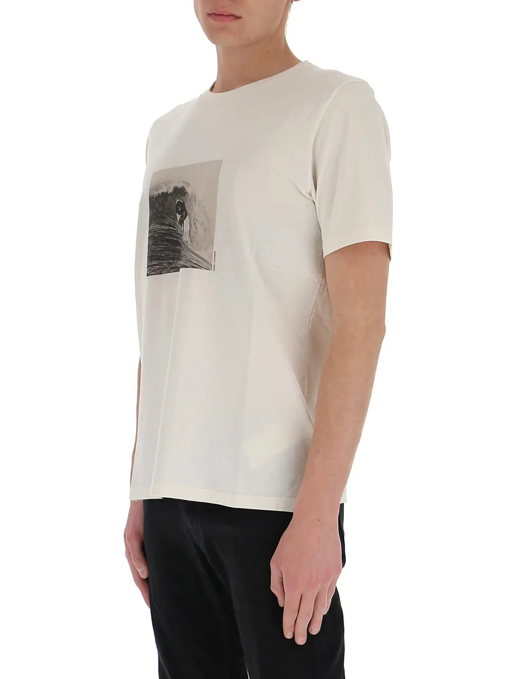 Saint Laurent Distressed Surfer Printed T-Shirt