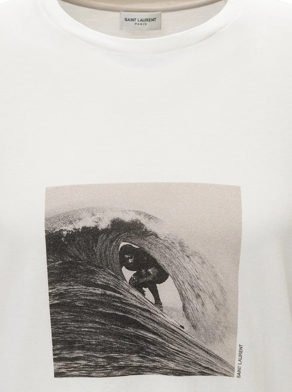 Saint Laurent Distressed Surfer Printed T-Shirt