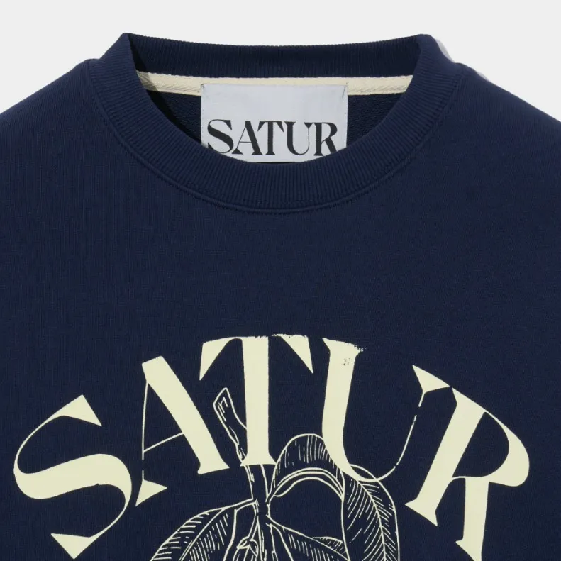 SATUR  |Unisex Street Style Long Sleeves Plain Cotton Logo