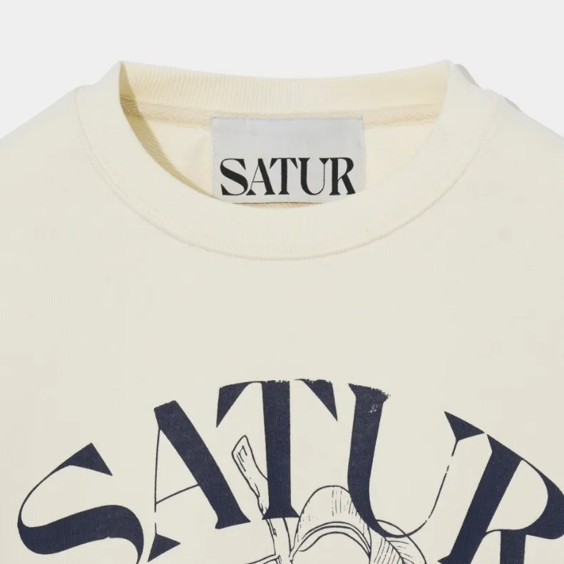 SATUR  |Unisex Street Style Long Sleeves Plain Cotton Logo