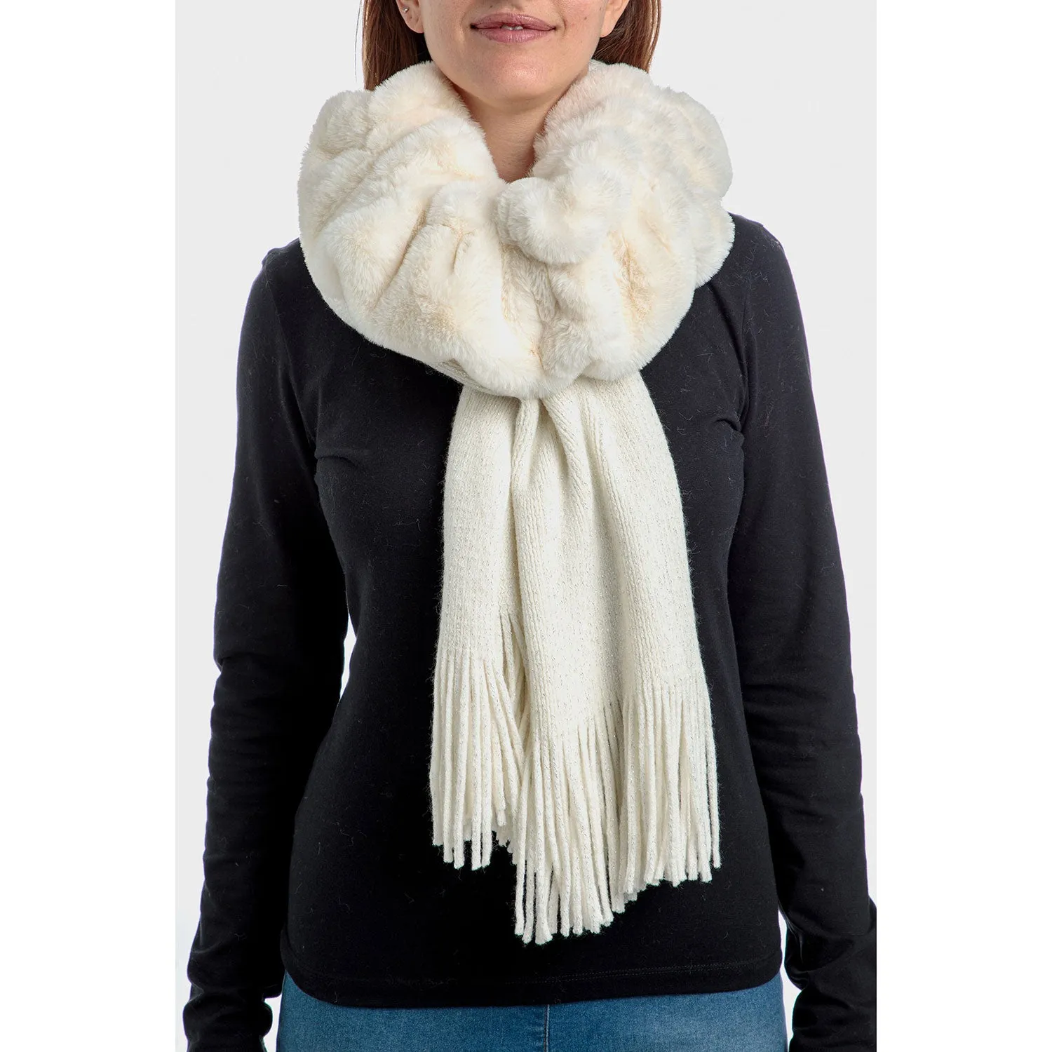 Scarf With Fur Collar