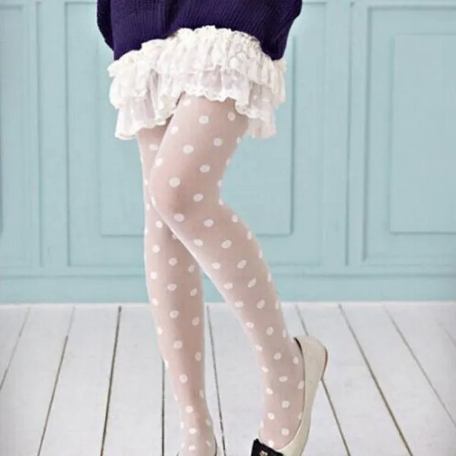 Sexy Women Pantyhose Tights Nylon Polka Dot Print