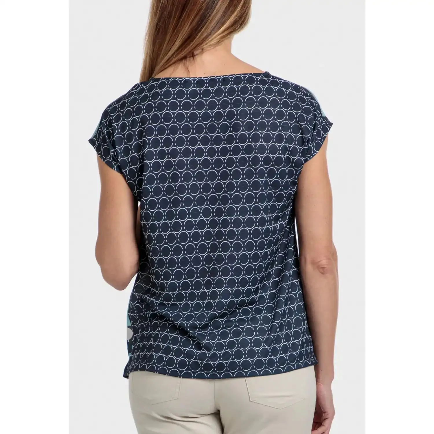 Silk Scarf Print T-Shirt - Blue / Navy