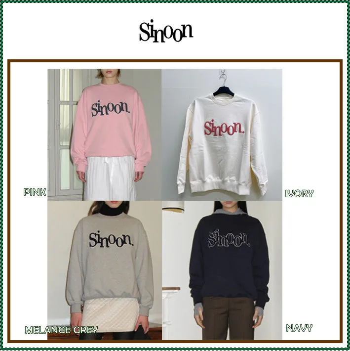 sinoon  |Street Style Long Sleeves Plain Logo Outlet