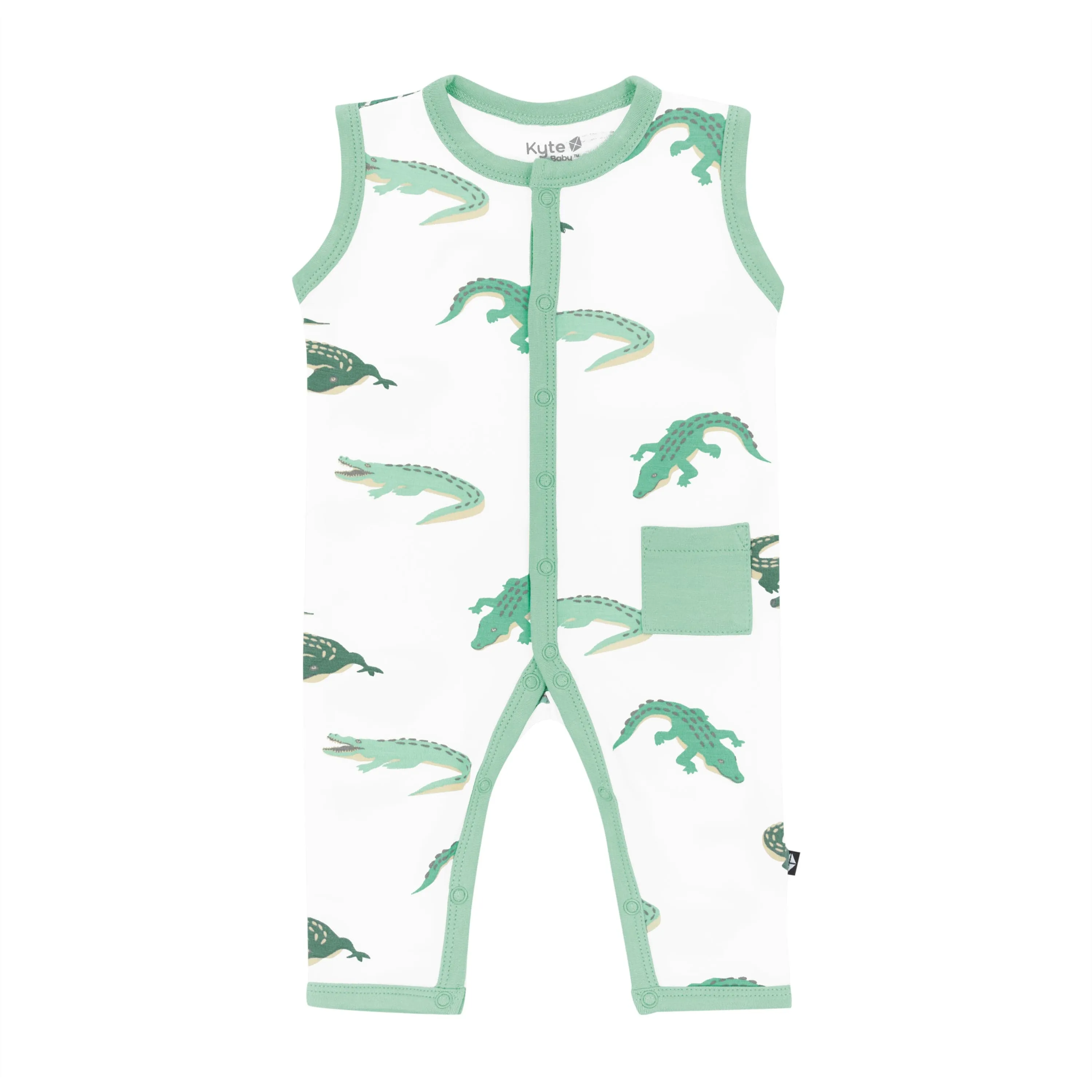 Sleeveless Romper in Crocodile