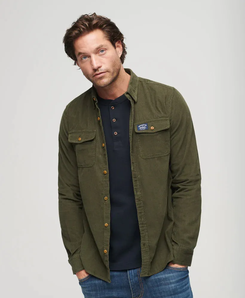 Superdry - Trailsman Relaxed Fit Corduroy Shirt Dark Green Moss