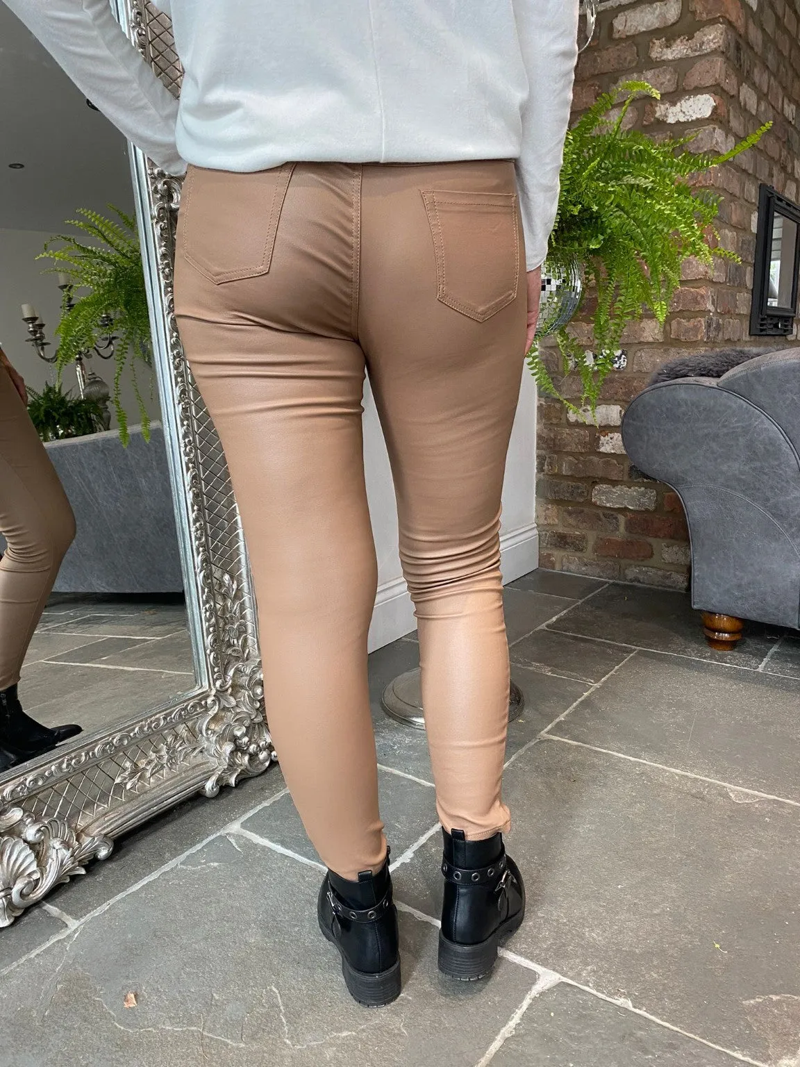 Tan Coated Trousers