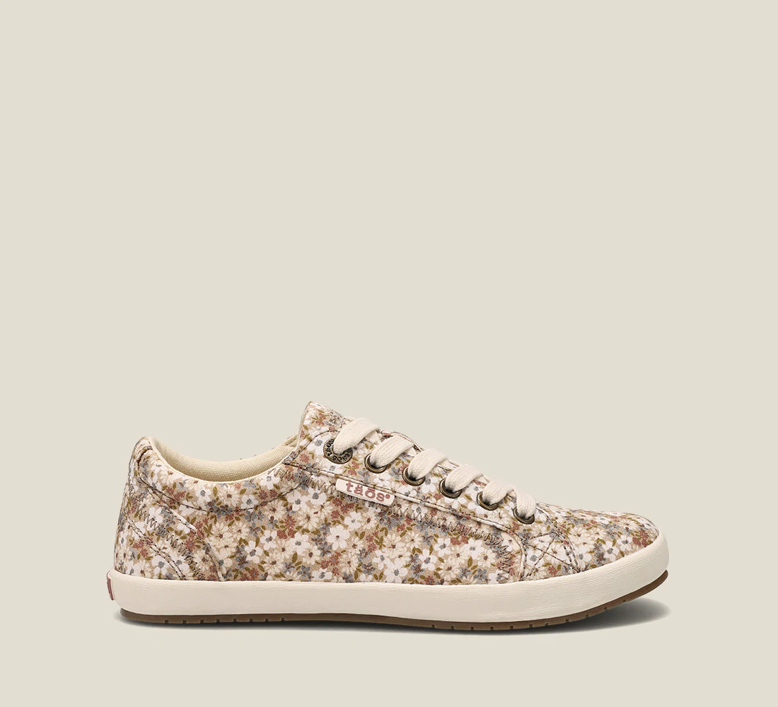 Taos Womens Star Canvas Sneaker- Natural Floral Multi