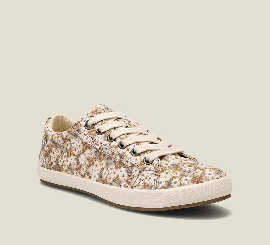 Taos Womens Star Canvas Sneaker- Natural Floral Multi