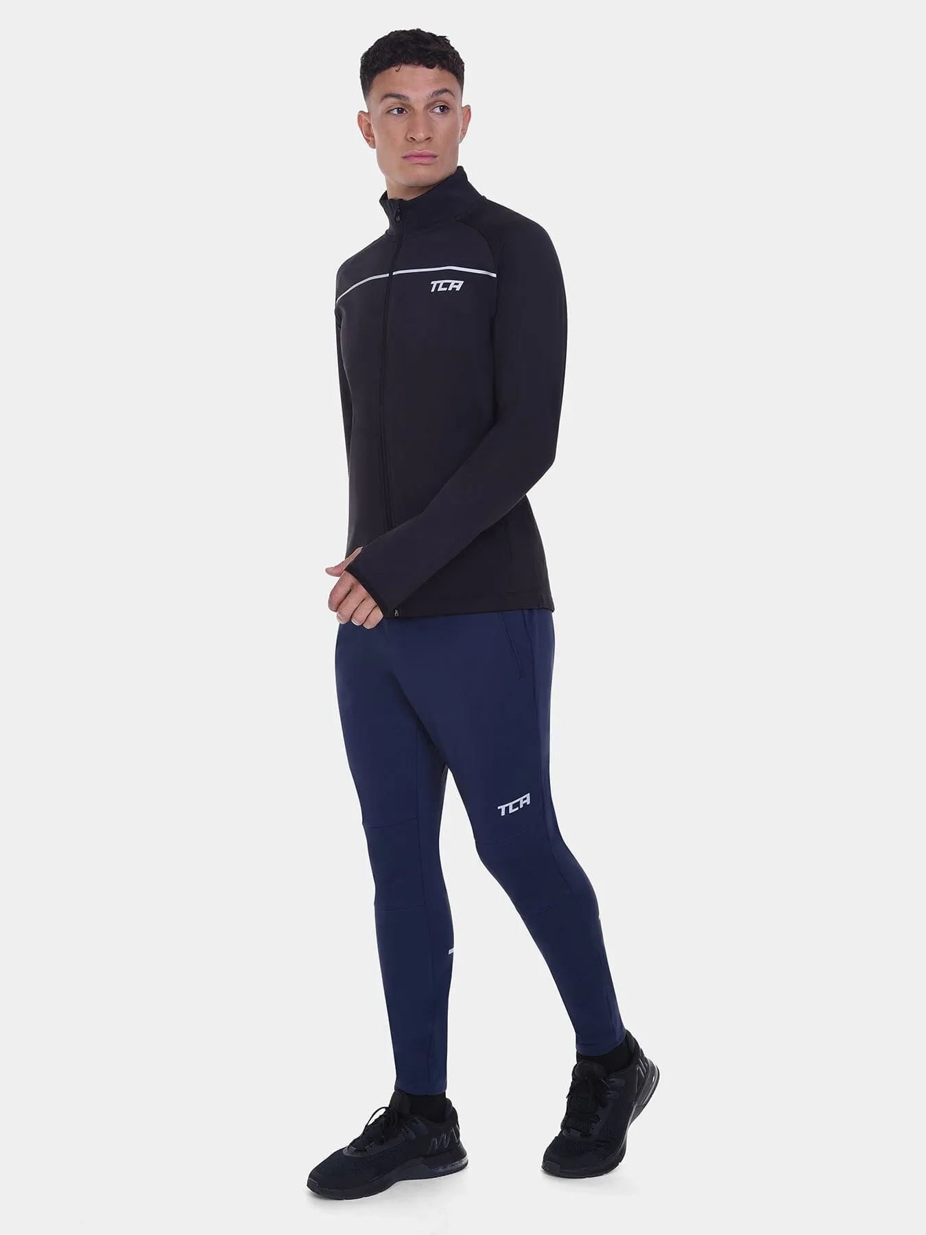 Thermal Cycling Trackpant For Men With Brushed Inner Fabric & Side Zip Pockets