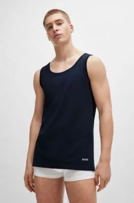 Three-pack of tank-top vests in cotton