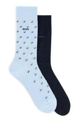 Two-pack of regular-length mercerized-cotton-blend socks