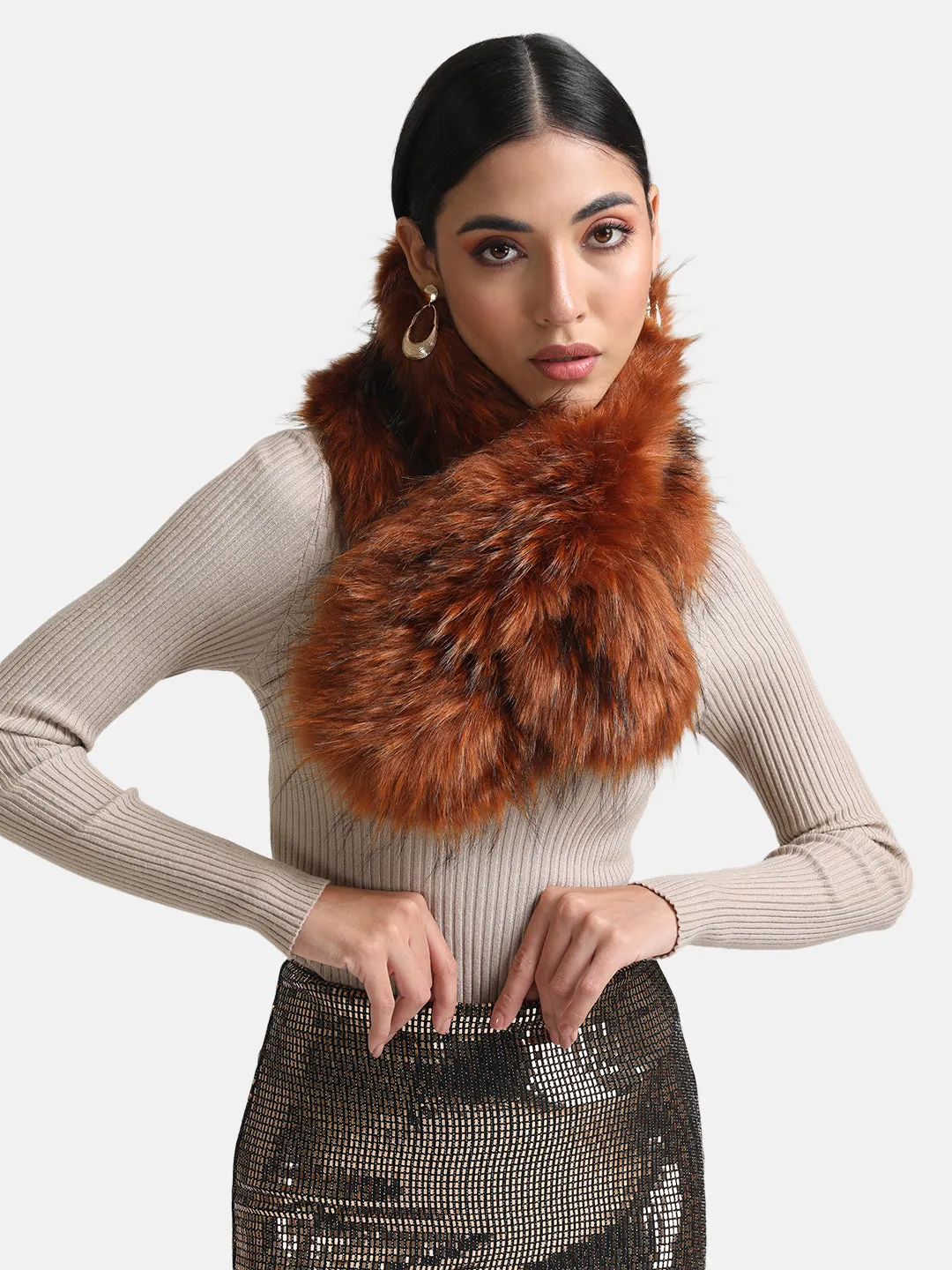 Two Tone Fur Scarf