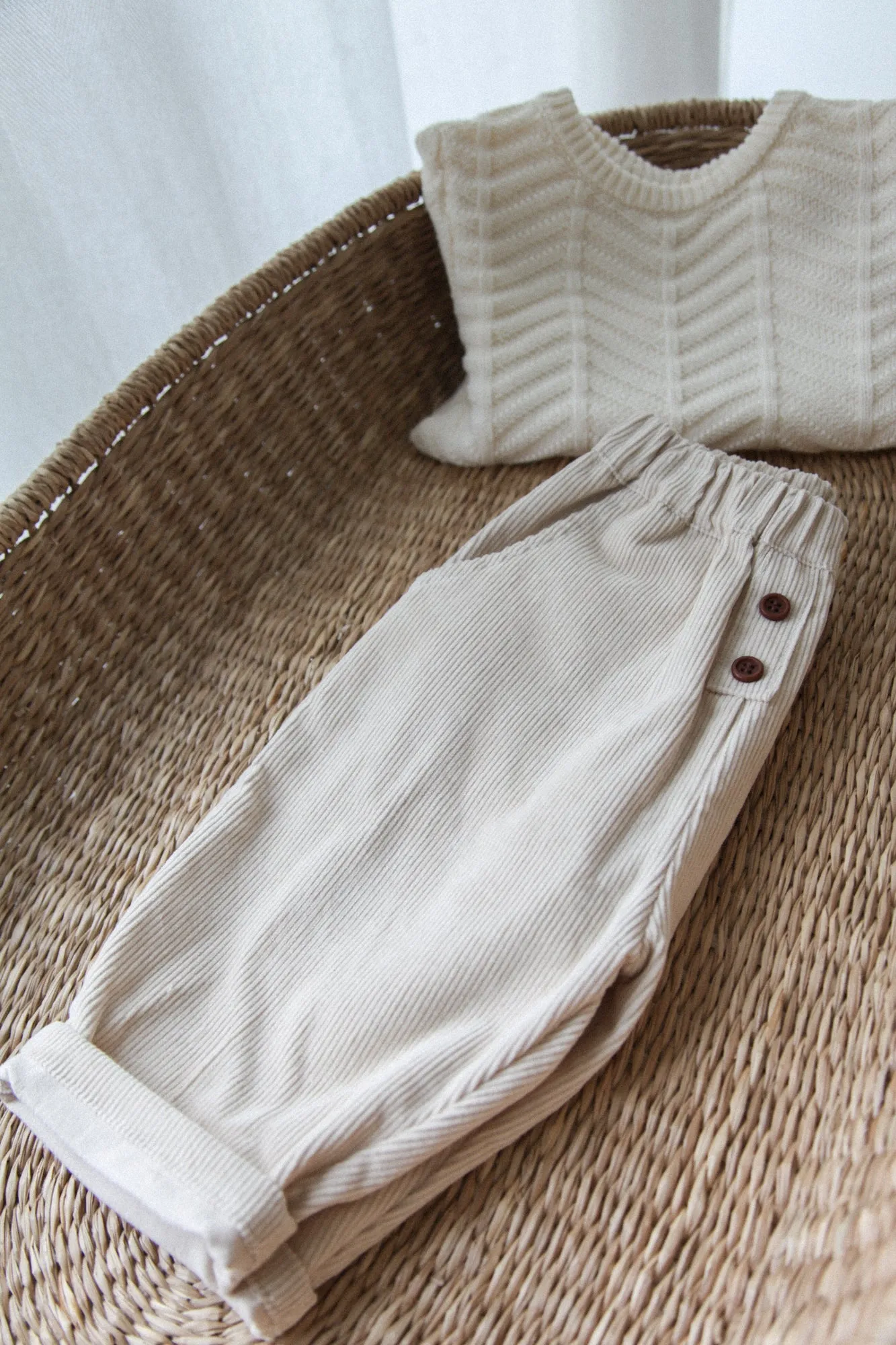 Unisex Sand Corduroy Trouser