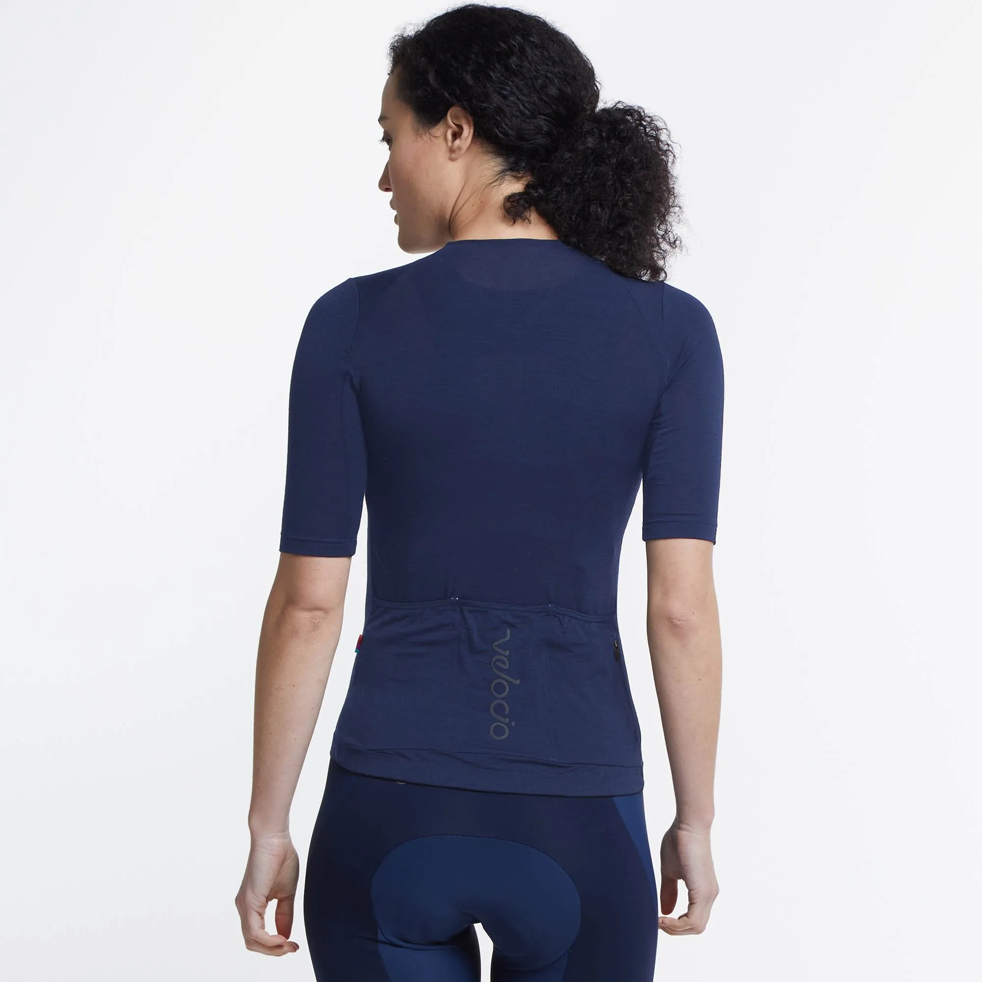 VELOCIO WOMENS WOOL CONCEPT MERINO JERSEY NAVY