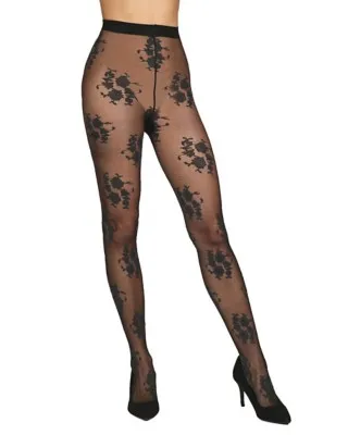 Women's MeMoi Tapestry Floral Sheer Tights