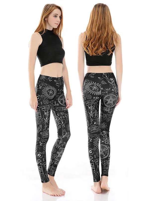 Women's Witchy Hieroglyphics Leggings