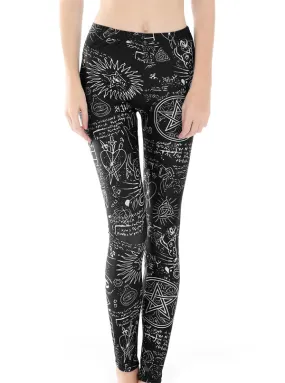 Women's Witchy Hieroglyphics Leggings