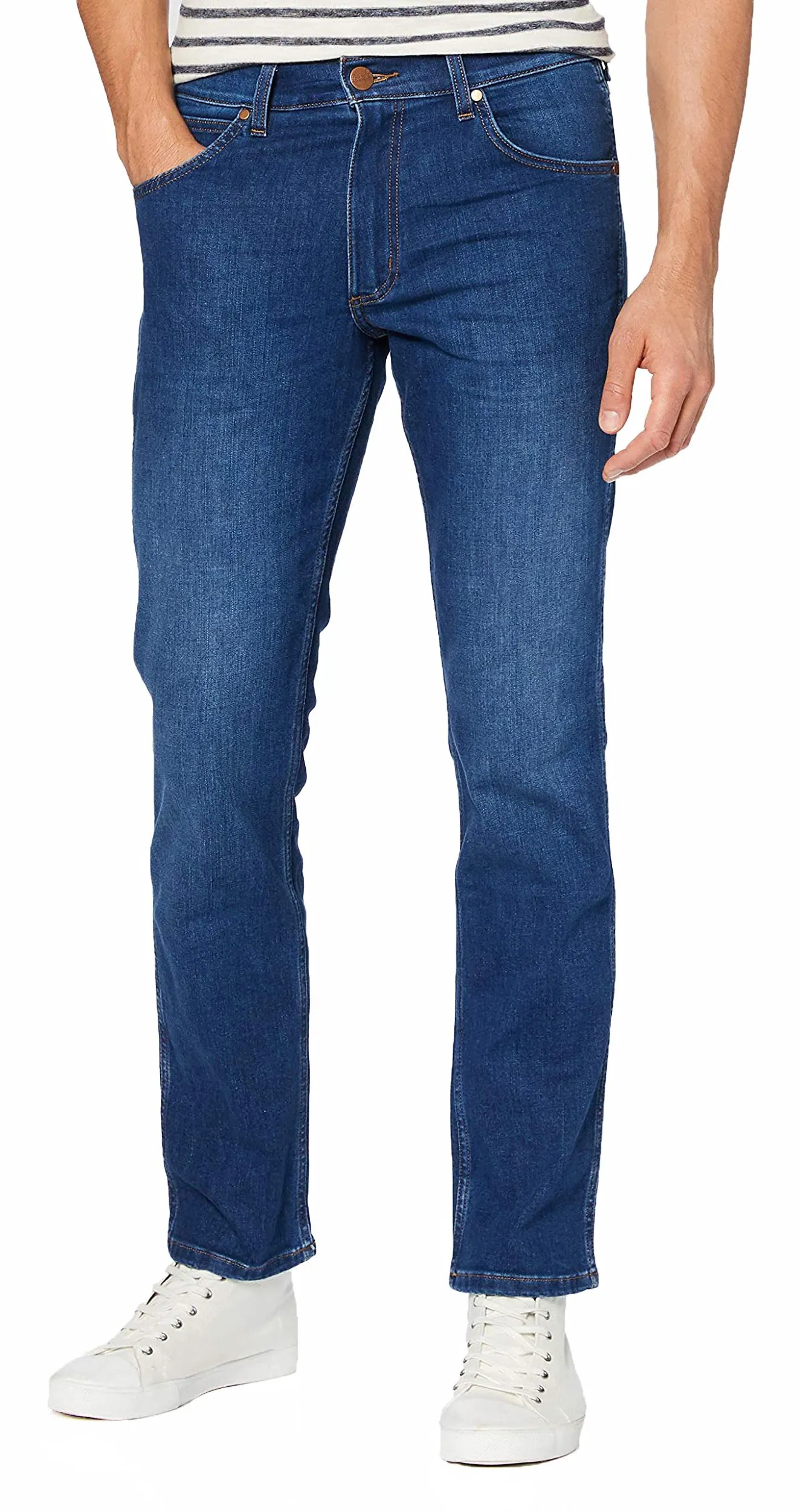 Wrangler Greensboro Modern Straight Denim Jeans Cold Burn